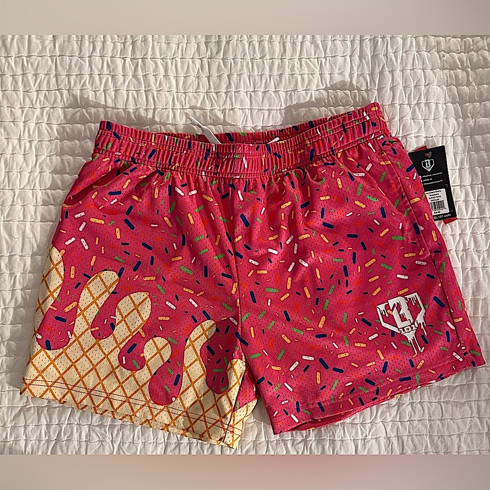 NWT - Men's Athletic Baseball Lifestyle 101 Strawberry Ice Cream Shorts